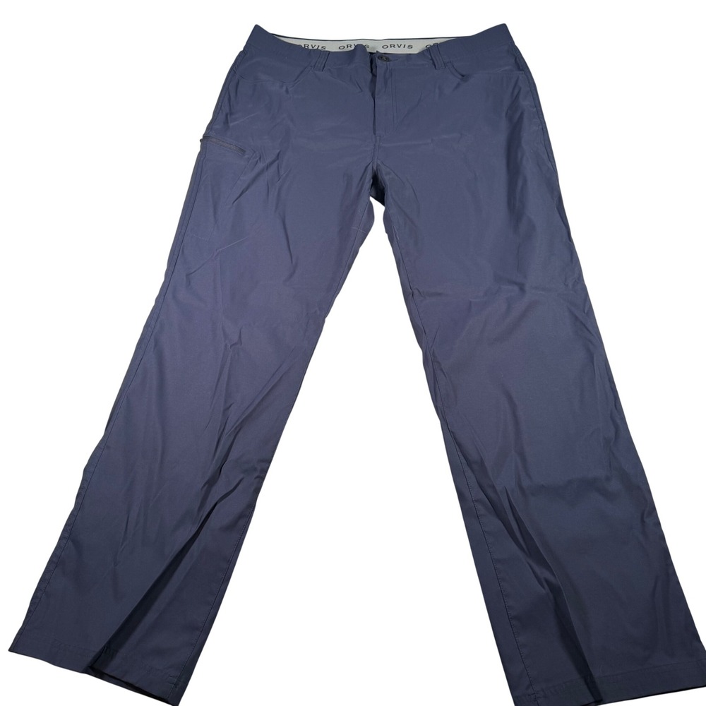 Orvis Performance Pants Mens 40x32 Navy Blue Water Repellent Stretch Hiking